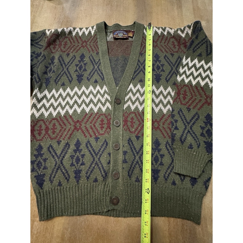 90s Vintage‎ Outrigger Knit Cardigan Large Fair Isle Southwestern Wool Blend - Picture 4 of 10